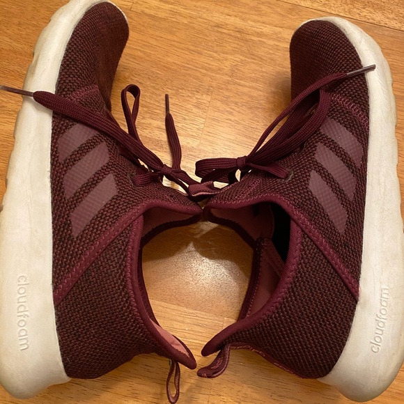 Adidas Maroon & white comfy athletic shoes 10 nice - Picture 2 of 10